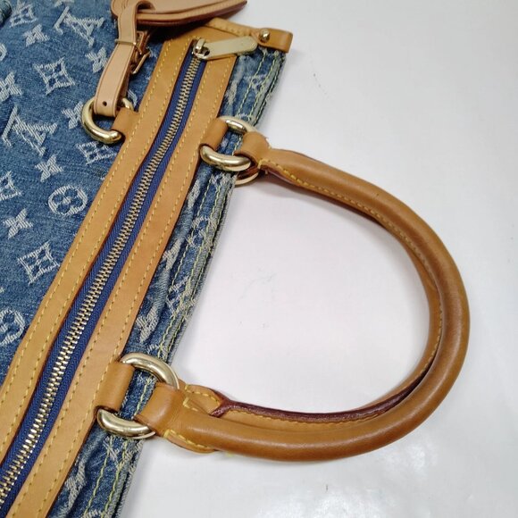 Authentic Louis Vuitton Flat Shopper Blue Monogram Denim Tote Bag mn1293-121225 - Picture 7 of 16
